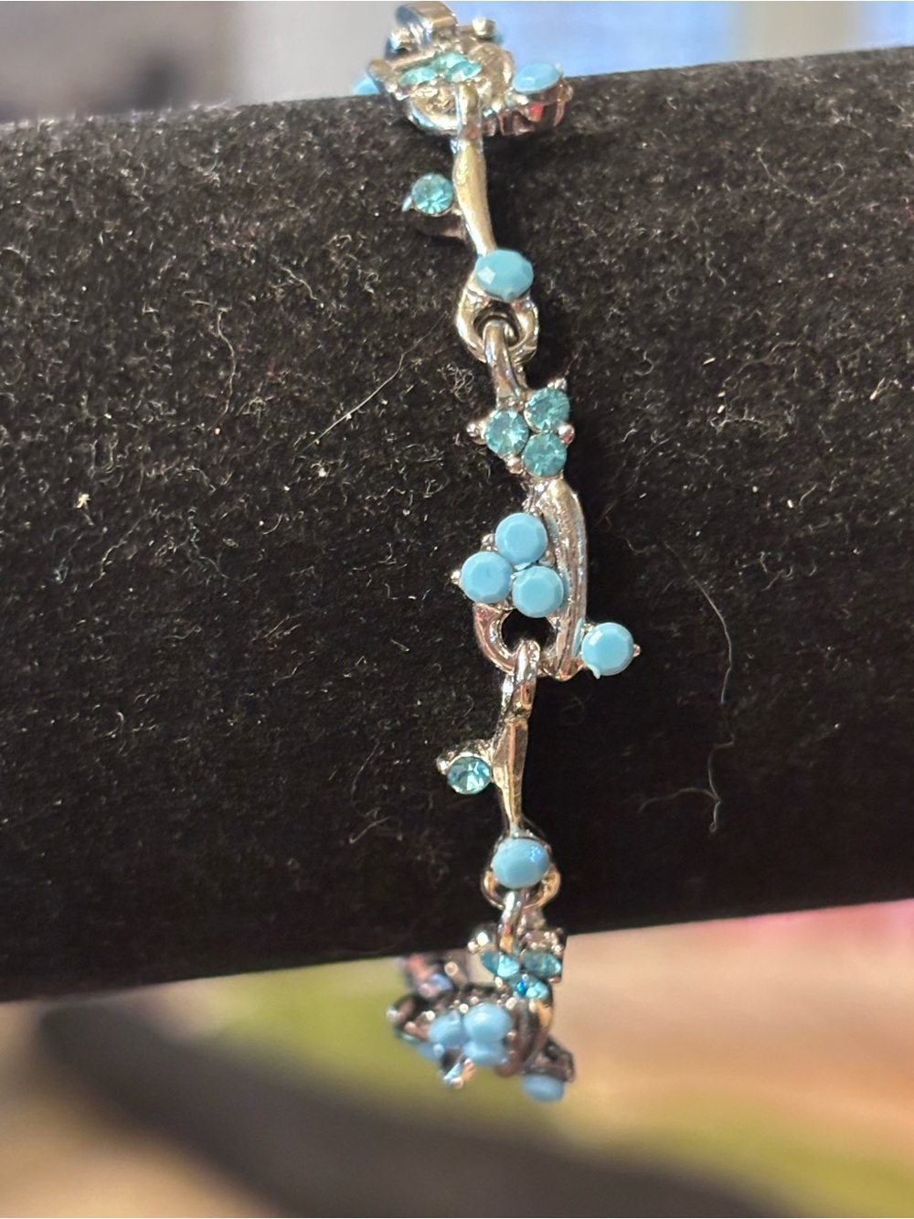 Turquoise Floral Link Bracelet - Women Jewelry
